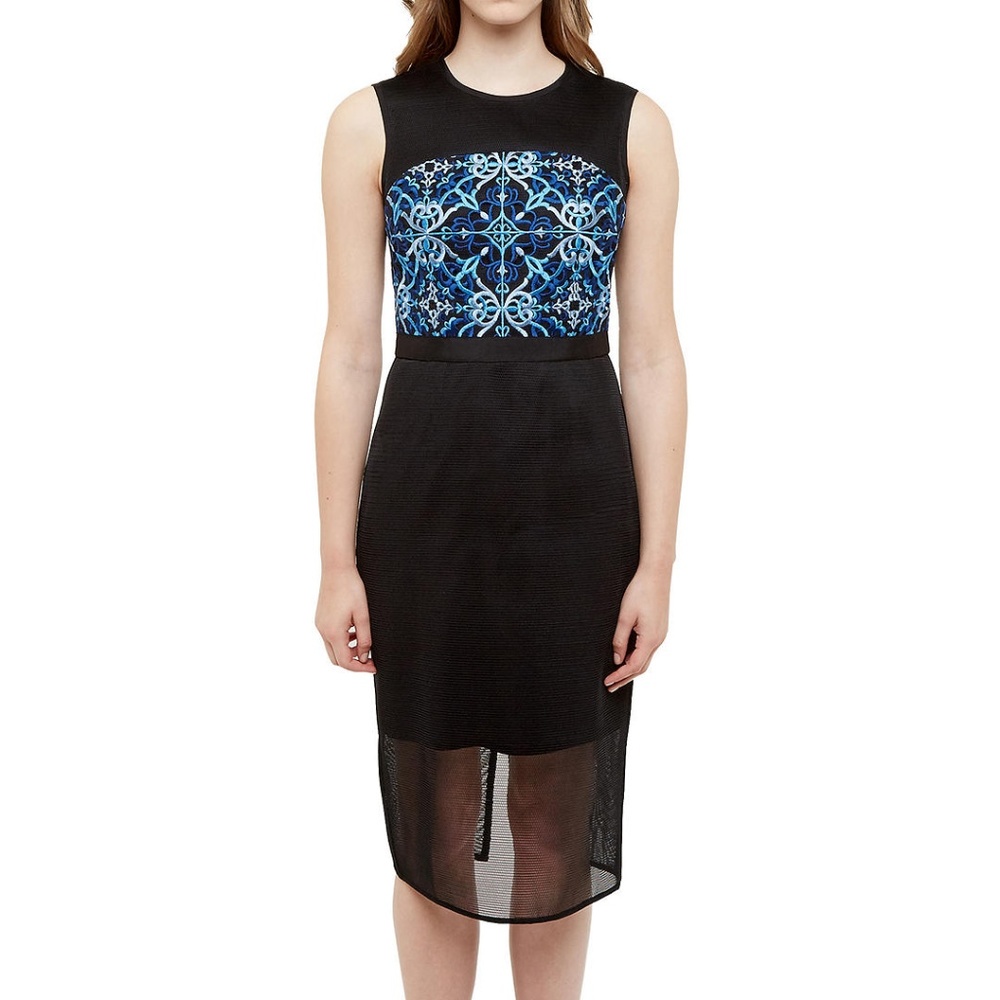 Ted Baker Khya Mesh Embroidered Midi Dress S 0